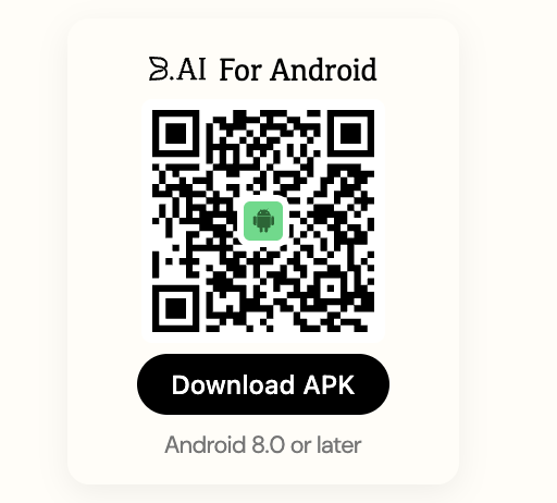 B.AI for Android APK download QR code